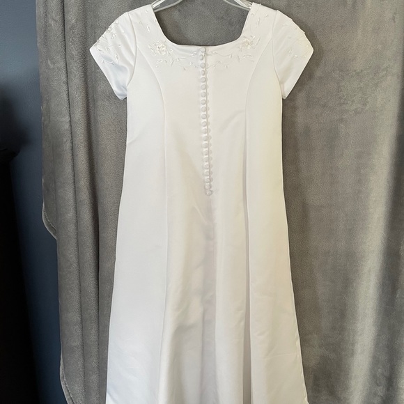 Allie Wade white girls formal dress - Picture 2 of 6